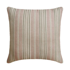 Pink Linen Throw Pillow Cover - Pink Haven Stripes