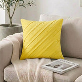 Contemporary Yellow - Yellow Faux Suede Throw Pillow Cover
