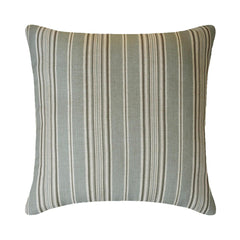 Blue Linen Throw Pillow Cover - Blue Haven Stripes