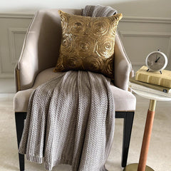 Golden Touch - Gold Art Silk Throw Pillow Cover