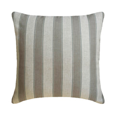 Taupe Linen Throw Pillow Cover - Taupe Terra Stripes