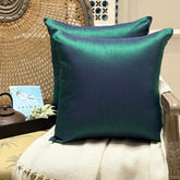 Peacock Green Luxury Throw Pillow Cover