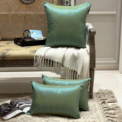Aqua Luxury - Aqua Art Silk Throw Pillow Cover Pack of 2