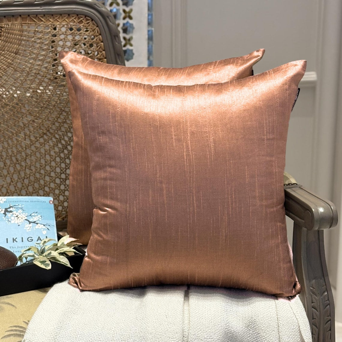 Copper Luxury Throw Pillow Cover