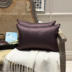 Dark Plum Luxury Pack of 2 - Dark Plum Art Silk Throw Pillow Cover