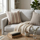 Pink Terra Stripes Throw Pillow Cover
