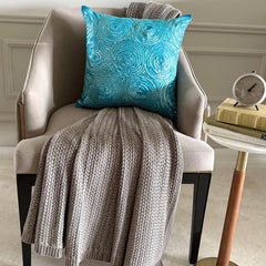 Aqua Touch - Aqua Blue Art Silk Throw Pillow Cover