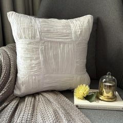 Pure Dreams - Ivory Crushed Art Silk Decorative Euro Sham