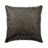Transfixed - Grey Faux Leather Throw Pillow Cover