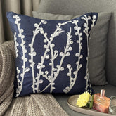 Navy Blue Willow Pillow Cover