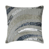 Silver Bands - Gray Art Silk Throw Pillow Cover