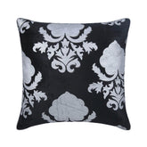 Behind The Damask - Black Velvet Throw Pillow Cover