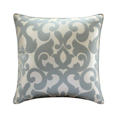Forever Damask - Blue Jacquard Weave Throw Pillow Cover