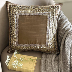 Ethnic Origins - Brown Art Silk Throw Pillow Cover