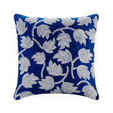 Tulipomania - Royal Blue Art Silk Decorative Euro Sham