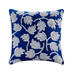 Tulipomania - Royal Blue Art Silk Decorative Euro Sham