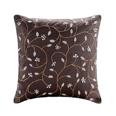 Pearl Aroma - Brown Cotton Linen Decorative Euro Sham