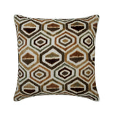 Honey Hexagon - Brown Velvet Decorative Euro Sham