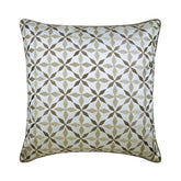 Florastic Lattice - Gray Jacquard Silk Decorative Euro Sham