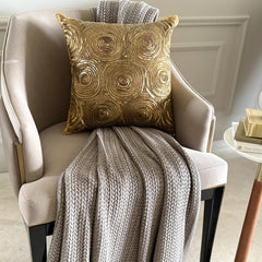 Golden Touch - Gold Art Silk Throw Pillow Cover