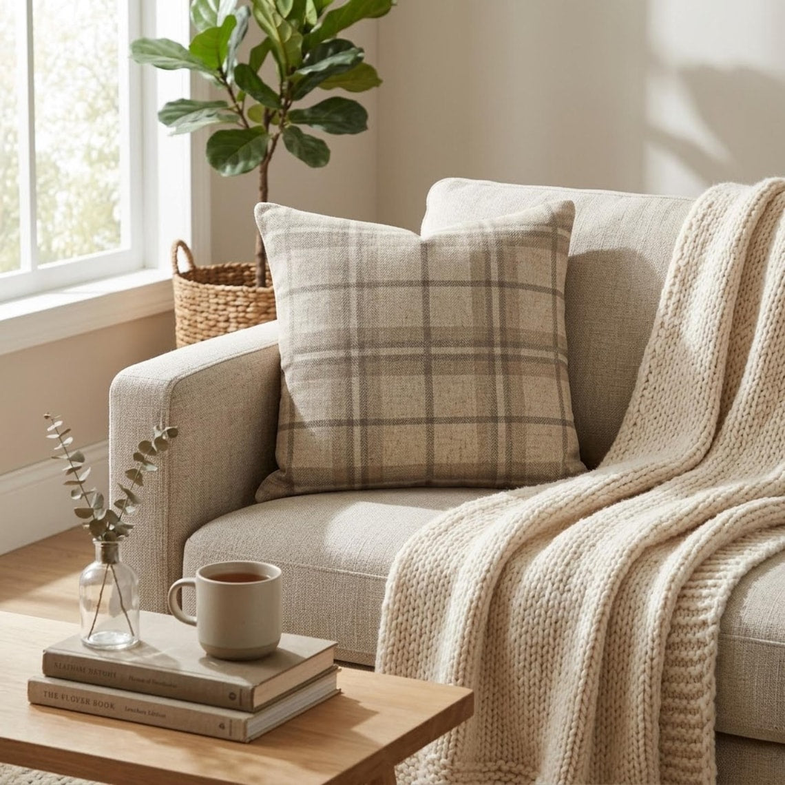 Terra Plaid Throw Pillow Cover