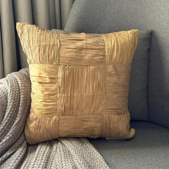 Dreamy Gold - Gold Crushed Art Silk Decorative Euro Sham