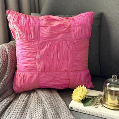 Dreamy Pink - Pink Crushed Art Silk Throw Pillow Cover