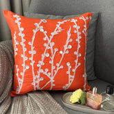 Coral Orange Willow Euro Sham