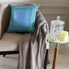 Blue Celebrations - Aqua Blue Art Silk Throw Pillow Cover