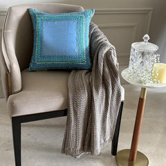 Blue Celebrations - Aqua Blue Art Silk Throw Pillow Cover