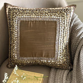 Ethnic Origins - Brown Art Silk Throw Pillow Cover