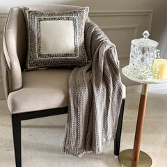 Refreshed - Light Gray Art Silk Decorative Euro Sham