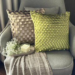 Go Green - Green Faux Suede Throw Pillow Cover