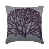 Faraway Tree - Gray Cotton Linen Throw Pillow Cover