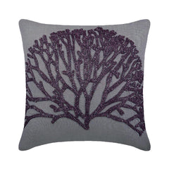 Faraway Tree - Gray Cotton Linen Decorative Euro Sham