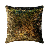 Exotic Gold N Black Scales - Gold Art Silk Throw Pillow Cover