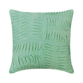 Green Pintuck Blocks - Pastel Green Cotton Linen Throw Pillow Cover