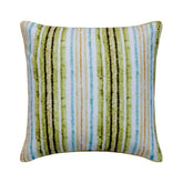 Stripe Up My LIfe - Green Jacquard Silk Decorative Euro Sham