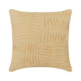 Yellow Pintuck Block - Pastel Yellow Cotton Linen Throw Pillow Cover