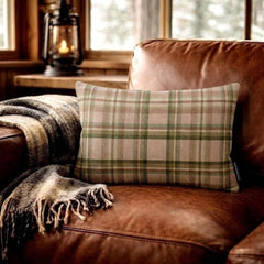 Plaidflow Pink - Pink Velvet Winter Plaid Lumbar Pillow Cover