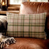 Plaidflow Pink - Pink Velvet Winter Plaid Lumbar Pillow Cover