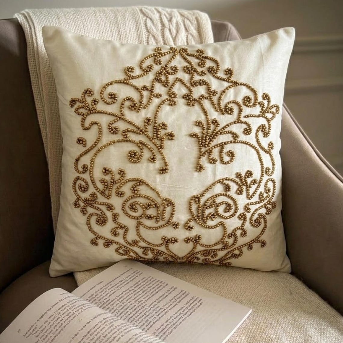 Gold Wedding Pillow Cover