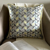 Yellow Moire Effects - Yellow Jacquard Silk Throw Pillow Cover