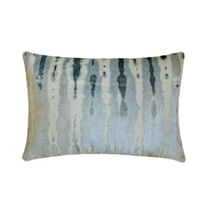 Ice Blue Velvet Lumbar Pillow Cover - Grunge Haze Ice Lumbar