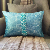Turquoise Touchstones Lumbar Pillow Cover