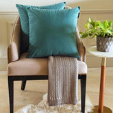 Teal Green Velvet Throw Pillow Cover