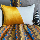 Velutinous Saffron Yellow Lumbar Pillow Cover