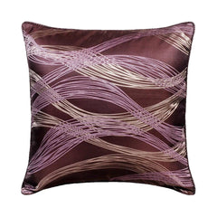 Purple Current - Purple Jacquard Silk Decorative Euro Sham