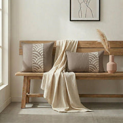 Taupe Linen Lumbar Pillow Cover - Taupe Grace