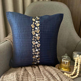 Navy Blue Crystals Pillow Cover